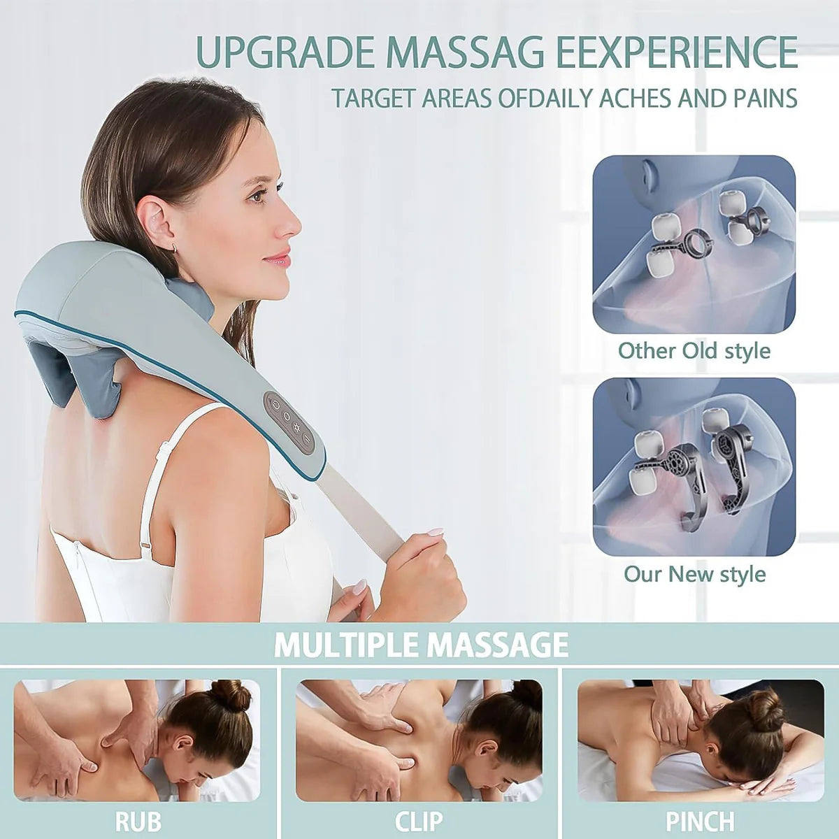 Neck & Shoulder Massagers with Heat, Electric Rechargeable