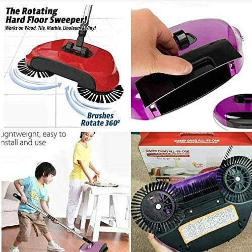 Sweeper Floor Dust Cleaning Mop Broom with Dustpan 360 Rotary
